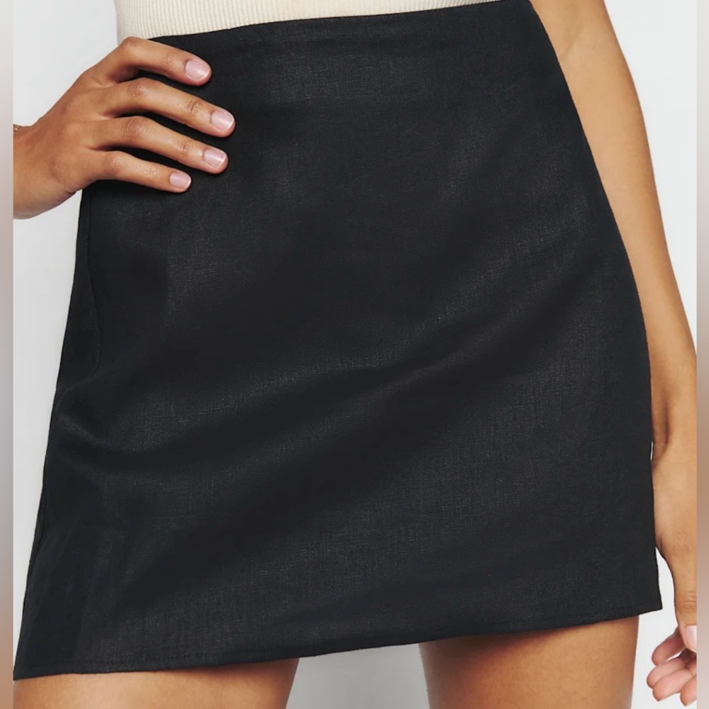 Reformation Black A-Line Skirt